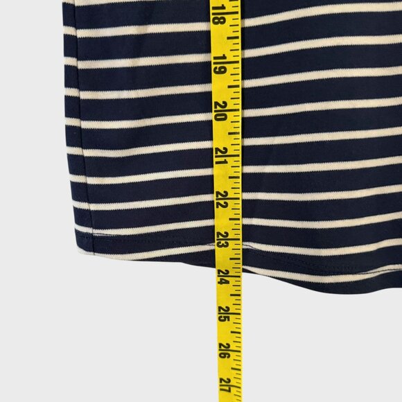 LL Bean Striped Pima Cotton Long-Sleeve Boatneck Top Blue & White Women's Large - Picture 10 of 10